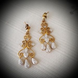 NWT Sterling Crystal Chandelair Earrings
